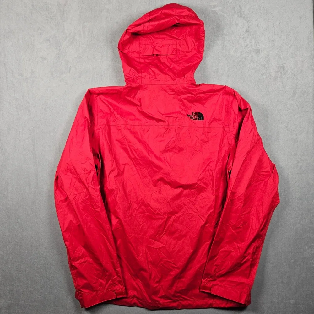 NEW North Face DryVent Rain Jacket Mens Medium Red Full Zip Hooded Waterproof